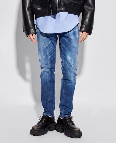  DSQUARED2 - Quần jeans nam phom ôm phối wash bạc năng động 