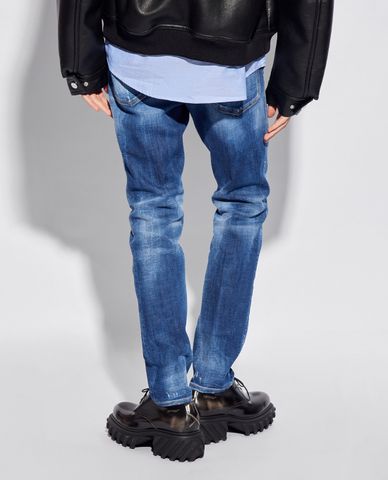  DSQUARED2 - Quần jeans nam phom ôm phối wash bạc năng động 