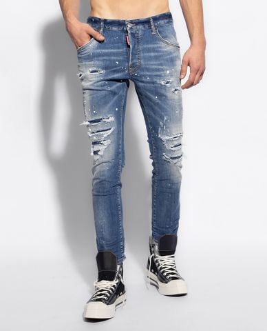 DSQUARED2 - Quần jeans nam phom ôm wash bạc Light Miami 