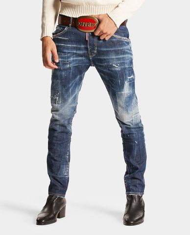  DSQUARED2 - Quần jeans nam phom ôm wash bạc Dark Toppa 