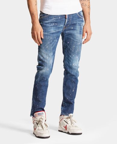  DSQUARED2 - Quần jeans nam phom ôm wash bạc Pastel Spots 