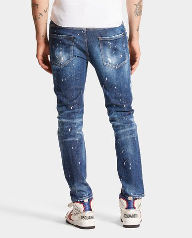  DSQUARED2 - Quần jeans nam phom ôm wash bạc Pastel Spots 