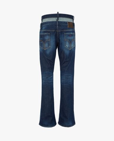  DSQUARED2 - Quần jeans nam ống loe wash bạc Sharpei Flared Twin Pack 