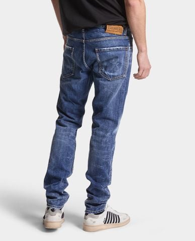  DSQUARED2 - Quần jeans nam ống đứng Black Easy Wash Tidy Biker 