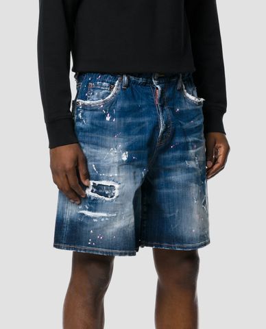  DSQUARED2 - Quần short jeans nam Paint-splatter 