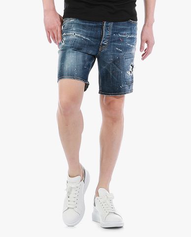  DSQUARED2 - Quần shorts jeans nam denim rách vải thời trang 