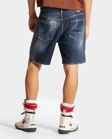  DSQUARED2 - Quần short jeans nam phối wash Marine 