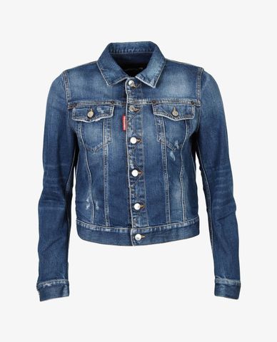  DSQUARED2 - Áo khoác nữ denim cổ điển thời trang 