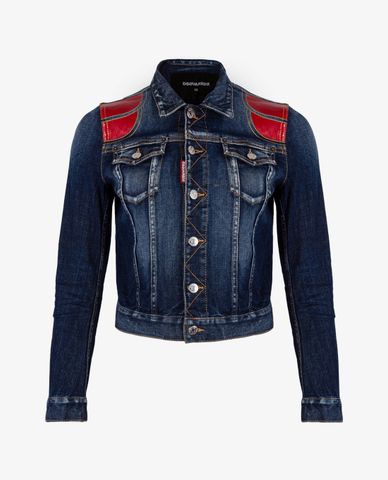  DSQUARED2 - Áo khoác nữ denim cổ điển Shoulder Detail 