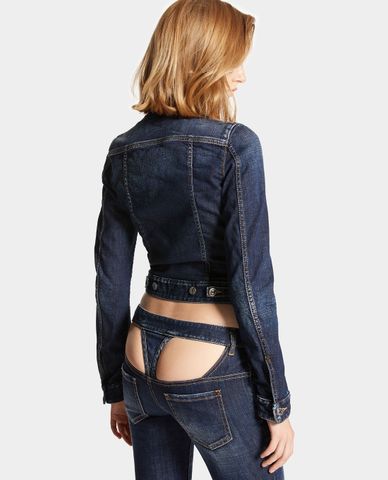  DSQUARED2 - Áo khoác denim nữ tay dài phối nút Stretch 
