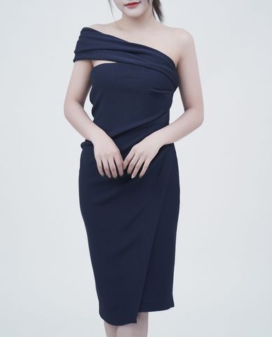  DSQUARED2 - Đầm midi ôm body lệch vai gợi cảm 