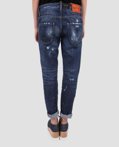  DSQUARED2 - Quần jeans nữ ống suông Workwear Stitched Patchwork Denim 