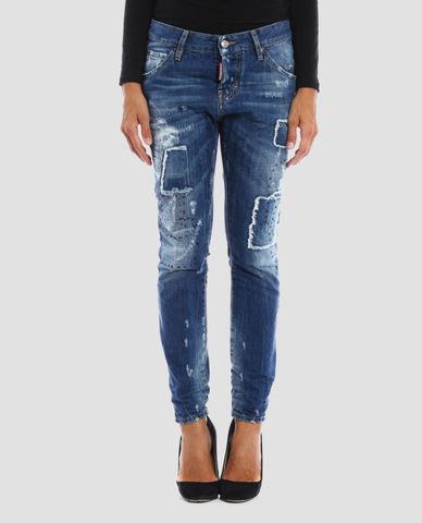  DSQUARED2 - Quần jeans nữ ống suông Cool Girl Patched 