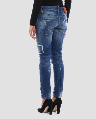  DSQUARED2 - Quần jeans nữ ống suông Cool Girl Patched 