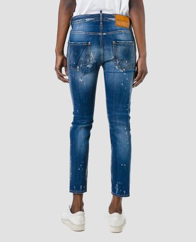  DSQUARED2 - Quần jeans nữ rách gối Cool Girl Patch 