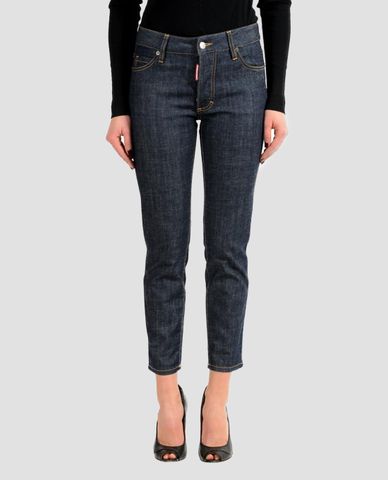  DSQUARED2 - Quần jeans nữ phom skinny Cropped Gray 