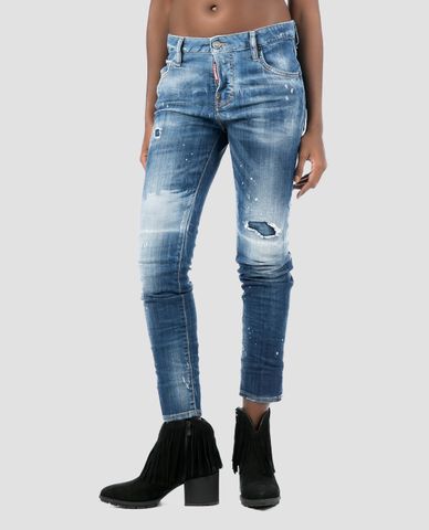  DSQUARED2 - Quần jeans nữ phom slim fit Cool Girl Navy 