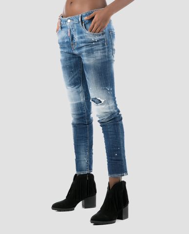  DSQUARED2 - Quần jeans nữ phom slim fit Cool Girl Navy 