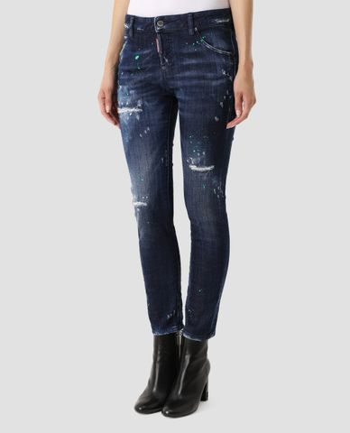  DSQUARED2 - Quần jeans nữ phom slim fit Cool Girl Dark Blue 