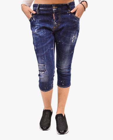  DSQUARED2 - Quần lửng nữ denim rách cá tính 