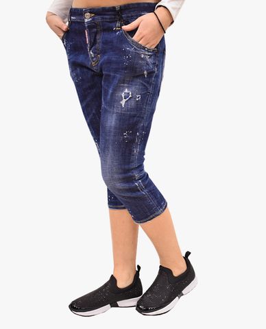  DSQUARED2 - Quần lửng nữ denim rách cá tính 