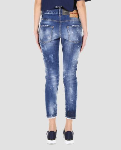  DSQUARED2 - Quần jeans nữ lửng ống suông Cool Girl 