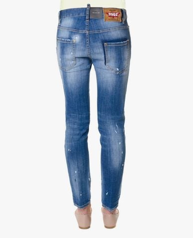  DSQUARED2 - Quần jeans nữ denim phom ôm phối túi thời trang 