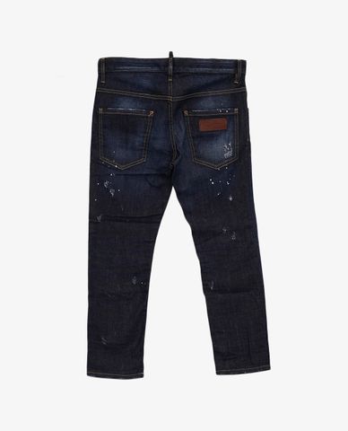  DSQUARED2 - Quần jeans nữ ống suông wash bạc bui bặm 