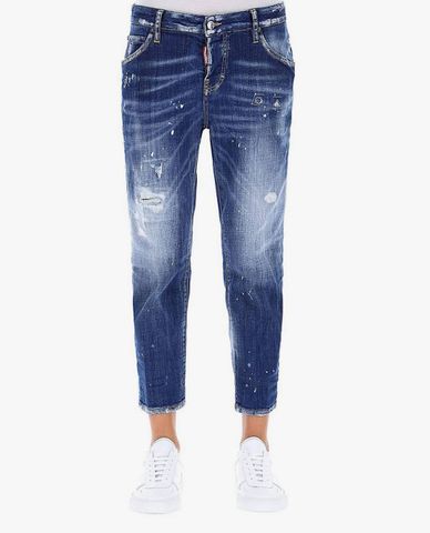  DSQUARED2 - Quần jeans nữ denim phom suông thời trang 