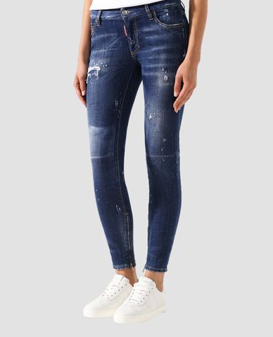  DSQUARED2 - Quần jeans nữ lưng cao Paint Splatters 