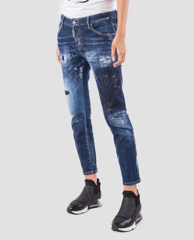  DSQUARED2 - Quần jeans nữ wash bạc Cool Girl 
