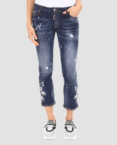  DSQUARED2 - Quần jeans nữ ống suông Mirror Embroidery 