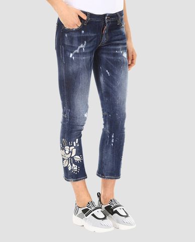  DSQUARED2 - Quần jeans nữ ống suông Mirror Embroidery 