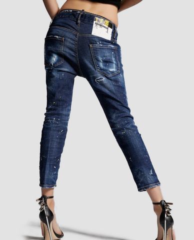  DSQUARED2 - Quần jeans nữ phối chi tiết rách 