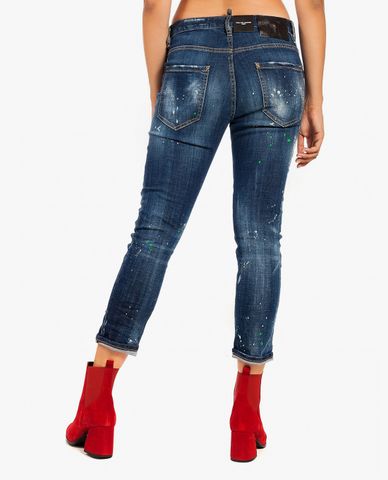  DSQUARED2 - Quần jeans nữ phom ôm wash bạc Cool Girl 