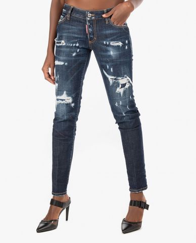  DSQUARED2 - Quần jeans nữ rách Jennifer Cropped Destroyed 