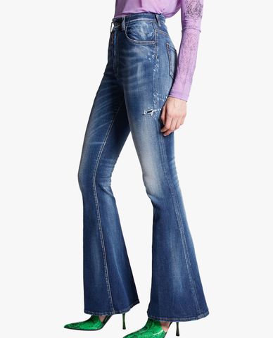  DSQUARED2 - Quần jeans nữ ống loe lưng cao cá tính 
