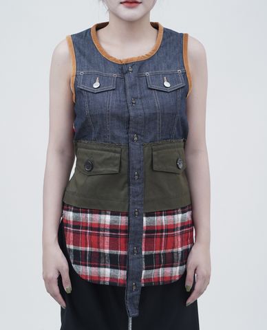  DSQUARED2 - Áo kiểu nữ sát nách vải đắp 