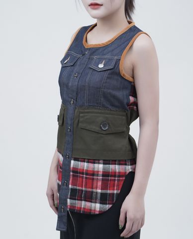  DSQUARED2 - Áo kiểu nữ sát nách vải đắp 