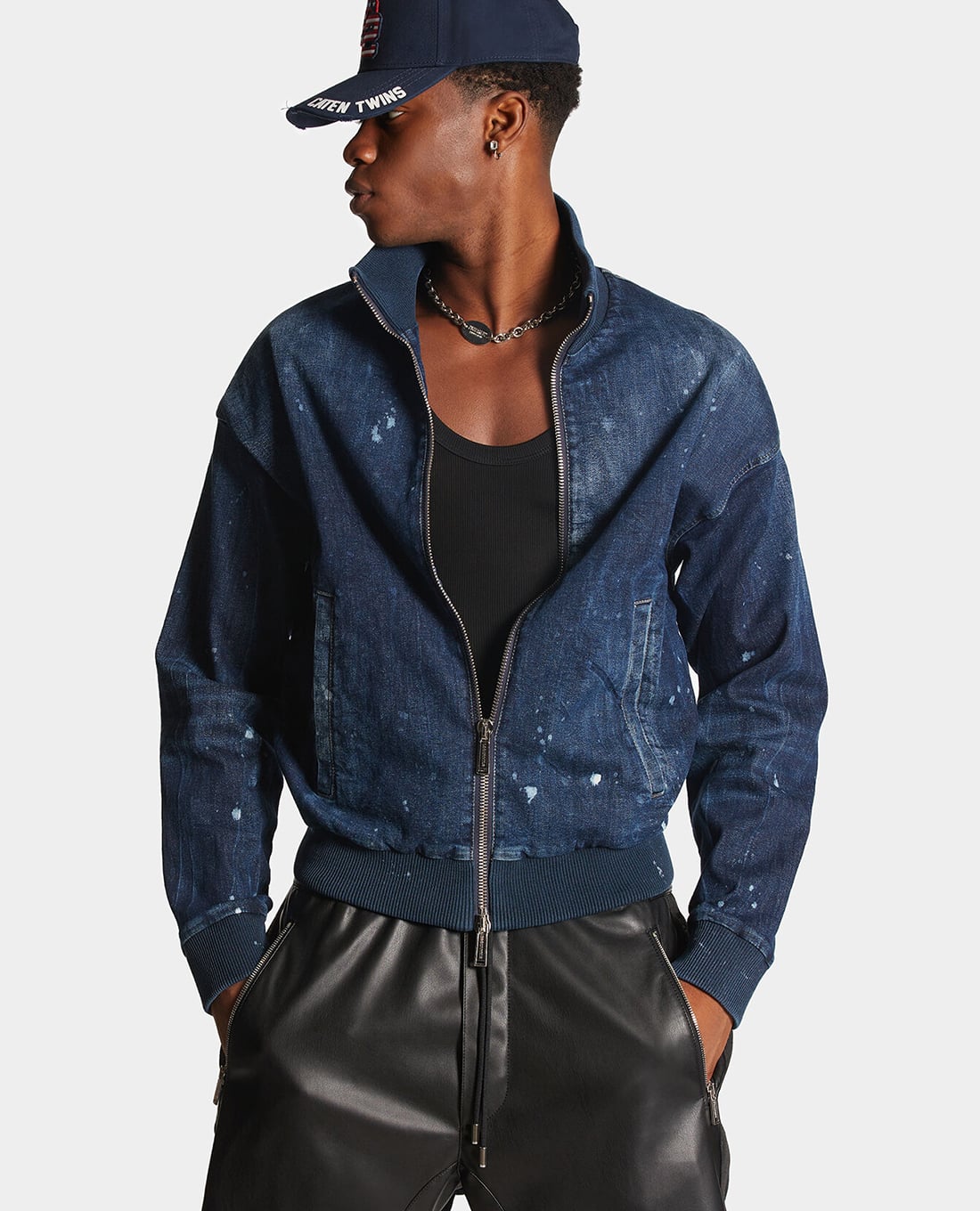 DSQUARED2 - Áo khoác denim nam dáng bomber Cipro Fit