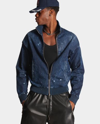  DSQUARED2 - Áo khoác denim nam dáng bomber Cipro Fit 