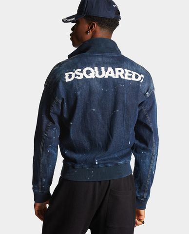  DSQUARED2 - Áo khoác denim nam dáng bomber Cipro Fit 