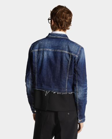  DSQUARED2 - Áo khoác denim nam phối blazer độc đáo Worker 