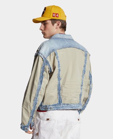  DSQUARED2 - Áo khoác denim nam cổ bẻ phối túi 
