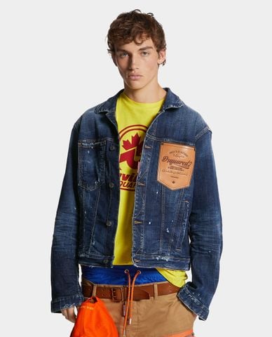 DSQUARED2 - Áo khoác denim nam phối túi 