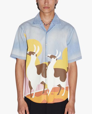  DSQUARED2 - Áo sơ mi nam ngắn tay D2 Llamas Bowling 