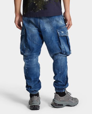  DSQUARED2 - Quần jeans baggy nam Wash Zipped Cargo 