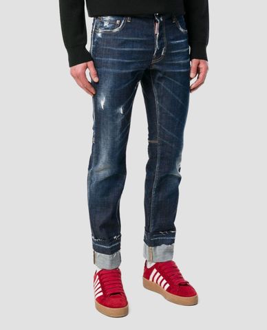  DSQUARED2 - Quần jeans nam ống suông Non Faded 