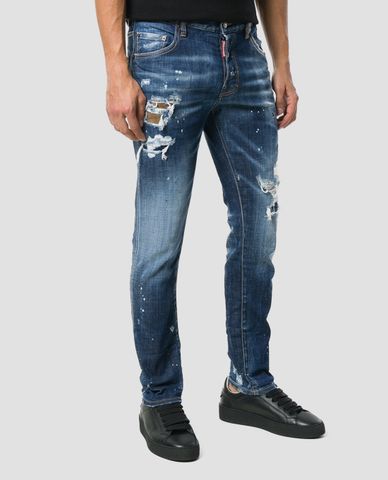 DSQUARED2 - Quần jeans nam slim-fit chi tiết rách vải 