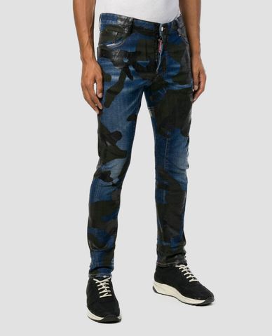  DSQUARED2 - Quần jeans nam slim fit phối vằn 